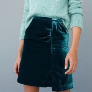 teal velvet skirt